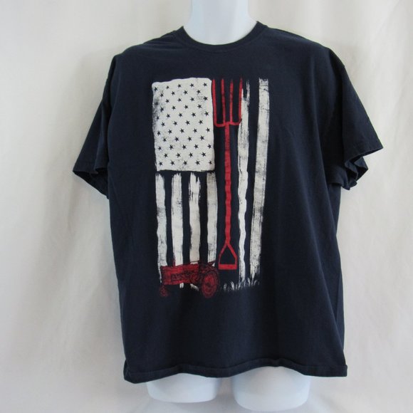 Men's XL Red White Blue, Stars Stripes, Patriotic Heavy Cotton T-Shirt, Gildan - Picture 1 of 6